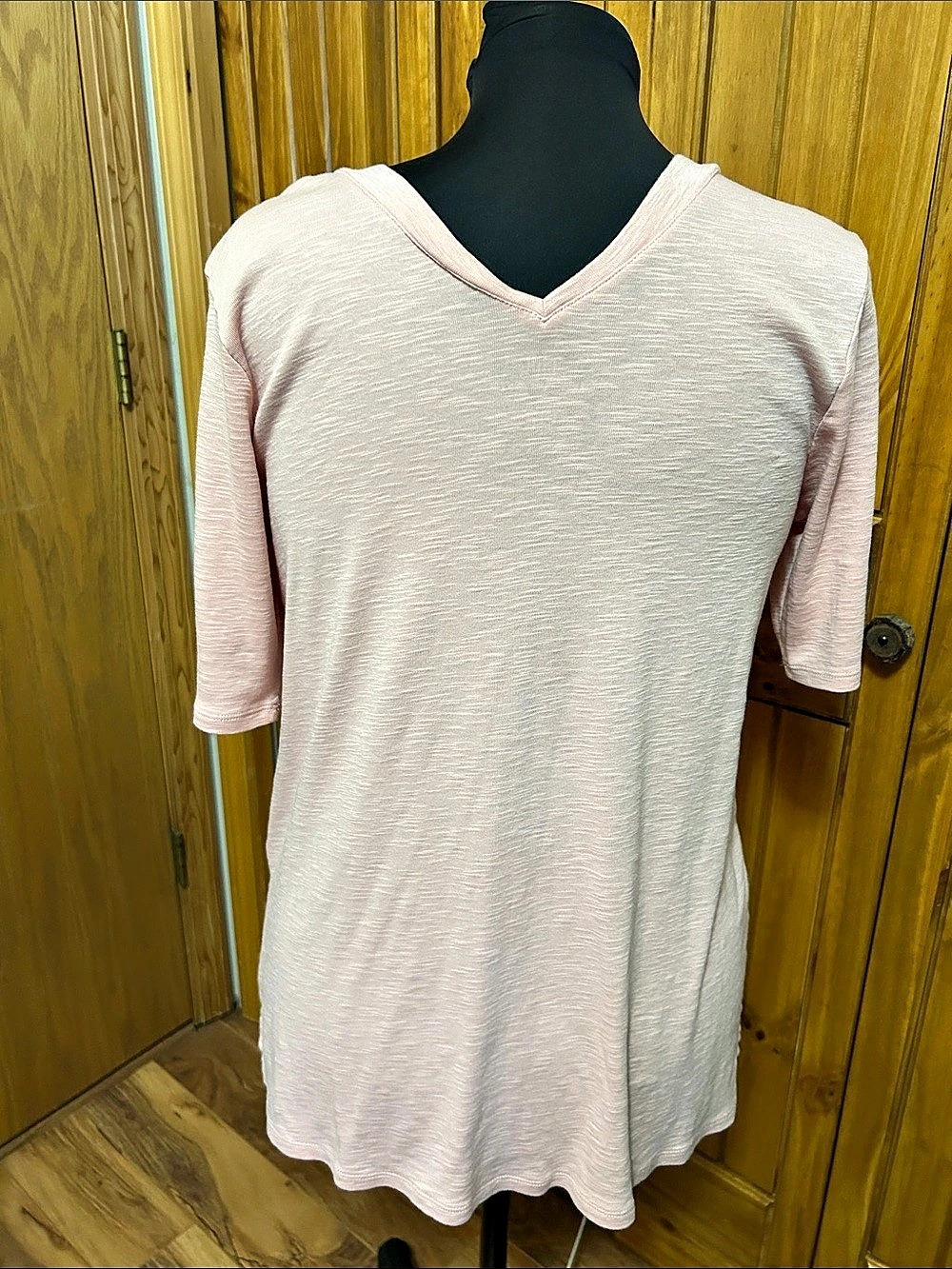 J Jill pima double-v elbow-sleeve tunic Pink Coral Petite Like New